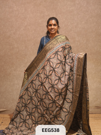 AJRAKH DOLA SILK SAREE