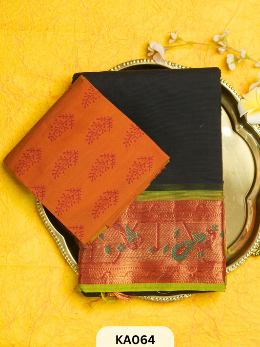Chettinad cotton with Golden border