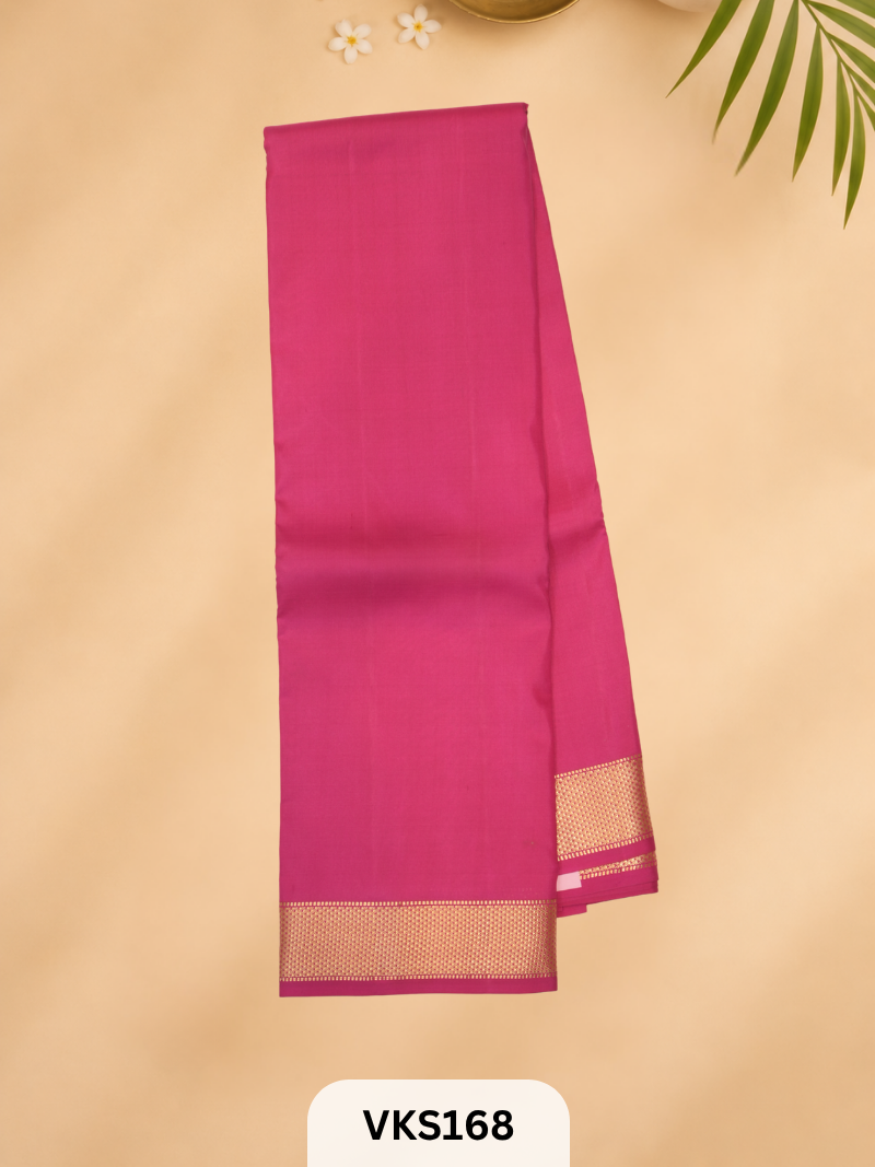 PURE KANCHIPURAM PLAIN SOFT SILK SAREE