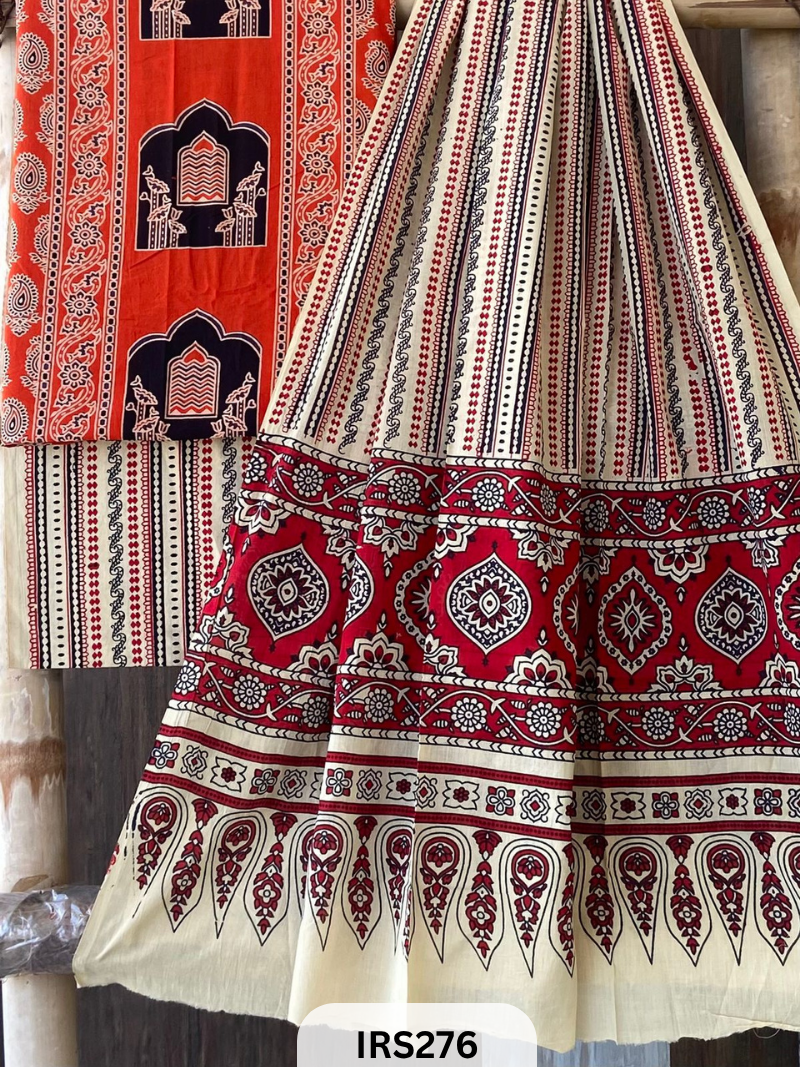 PURE COTTON FABRIC WITH AJRAKH PRINT DESIGNER SALWAR SUIT WPRIITH AJRAKH NT BOTTOM