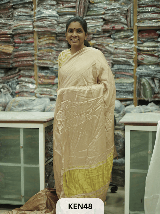 PLAIN MODAL SILK SAREE WITH LAGDI PATTA