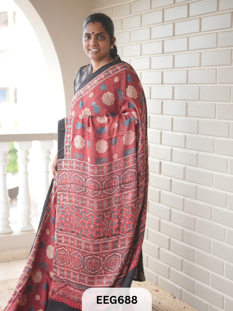 AJRAKH MODAL SAREE - JACKPOT