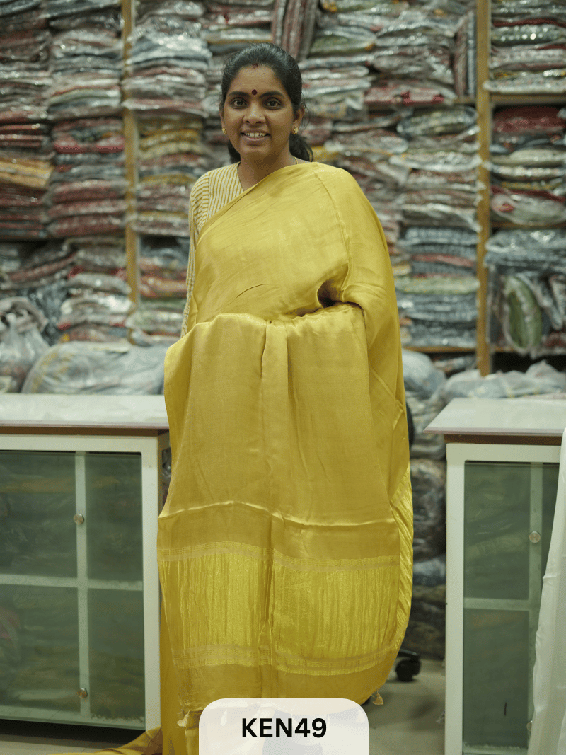 PLAIN MODAL SILK SAREE WITH LAGDI PATTA