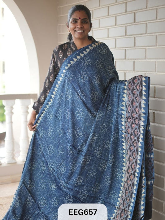 AJRAKH MODAL SAREE - JACKPOT
