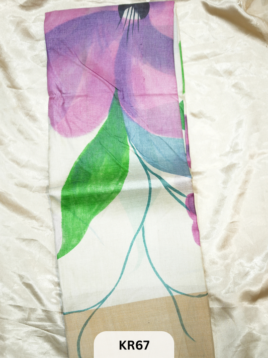 PURE TUSSAR SILK WITH ZARI HAND PAINTED