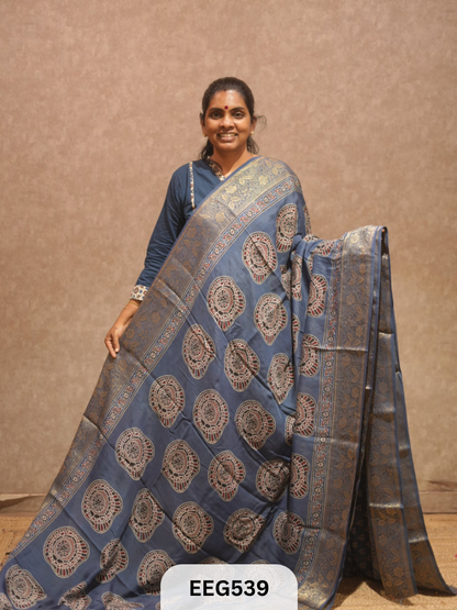 AJRAKH DOLA SILK SAREE