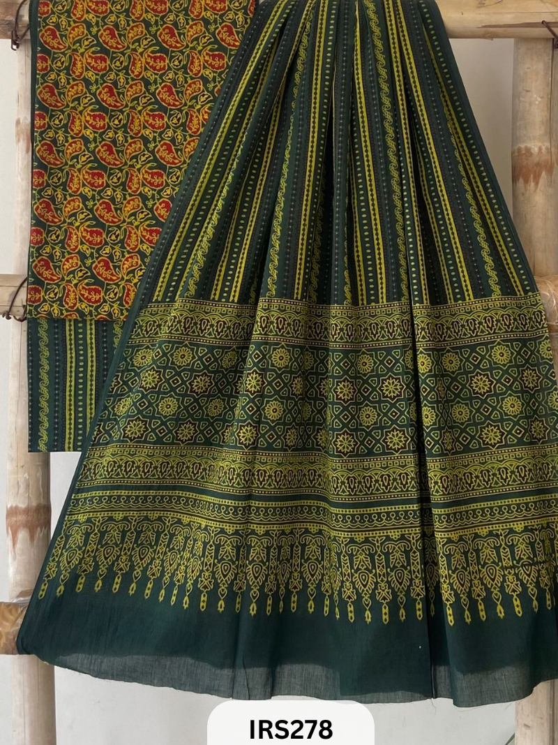 PURE COTTON FABRIC WITH AJRAKH PRINT DESIGNER SALWAR SUIT WPRIITH AJRAKH NT BOTTOM