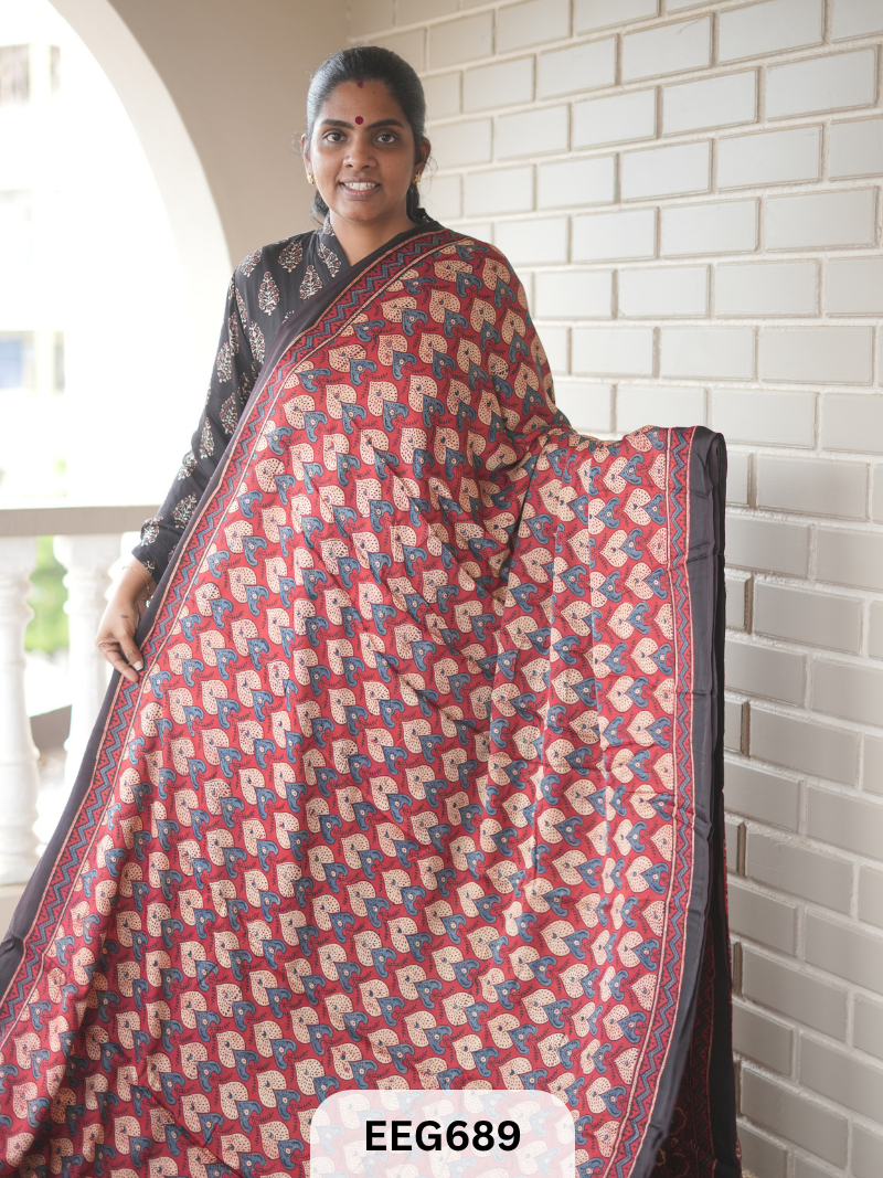 AJRAKH MODAL SAREE - JACKPOT