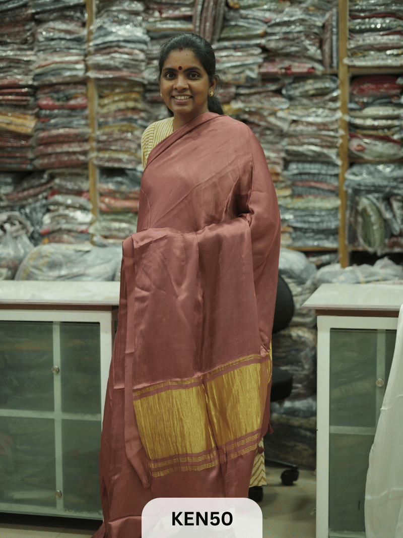 PLAIN MODAL SILK SAREE WITH LAGDI PATTA