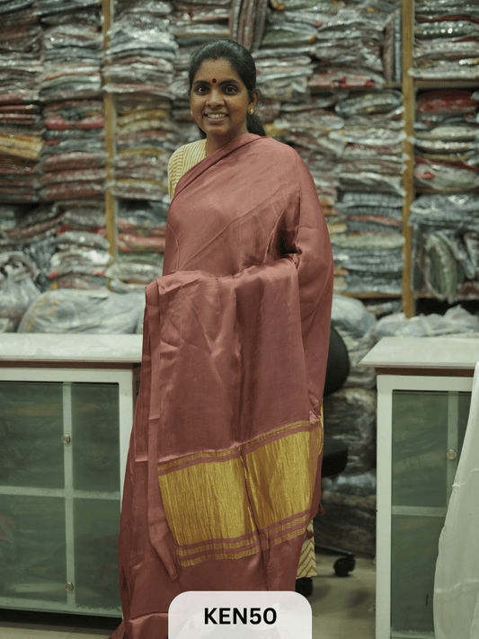 PLAIN MODAL SILK SAREE WITH LAGDI PATTA