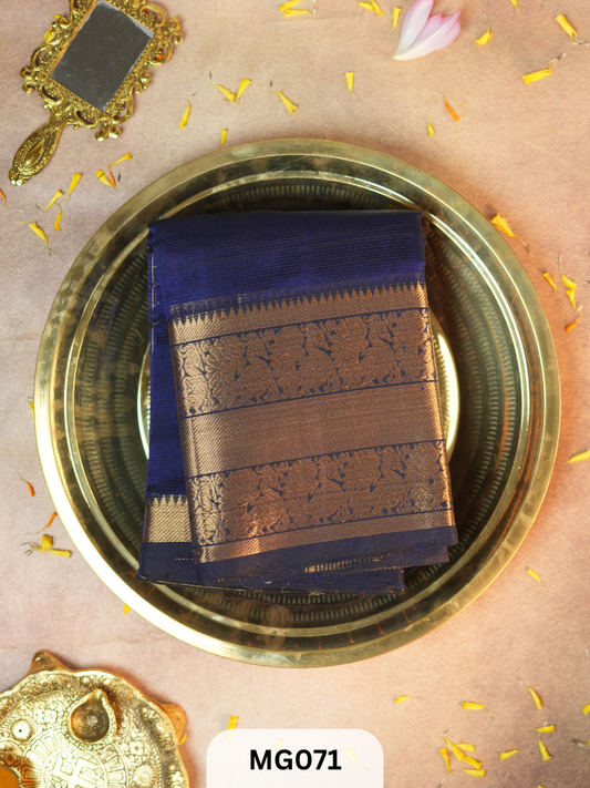 Handloom Mangalgiri pattu saree with Kanchi border