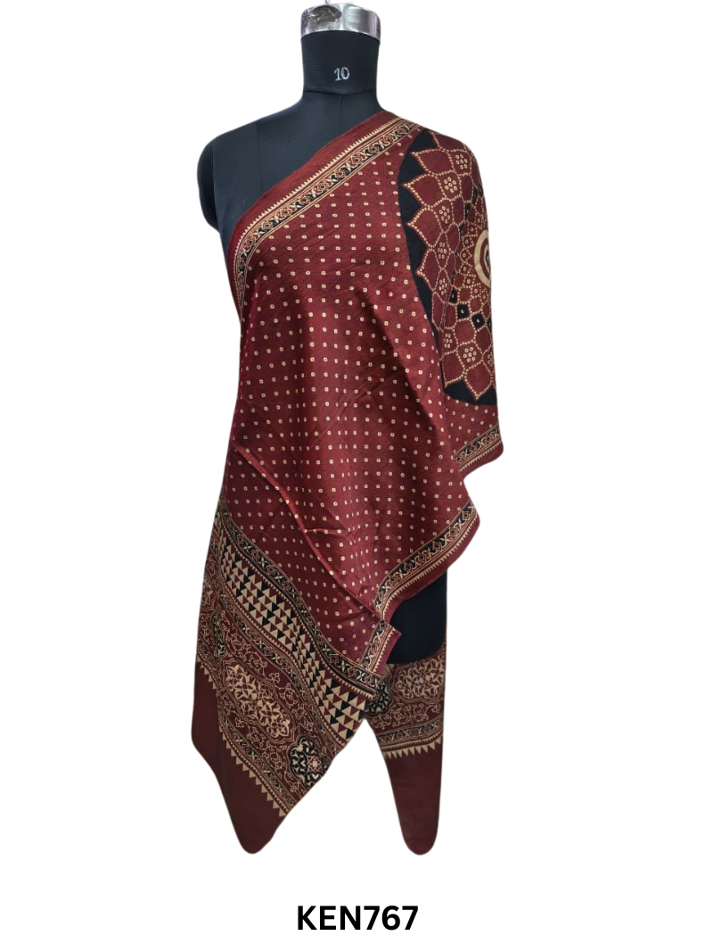 MASHRUSILK VEGETABLE DYE STOLES - LENGTH 2.15 MTR WIDTH 22