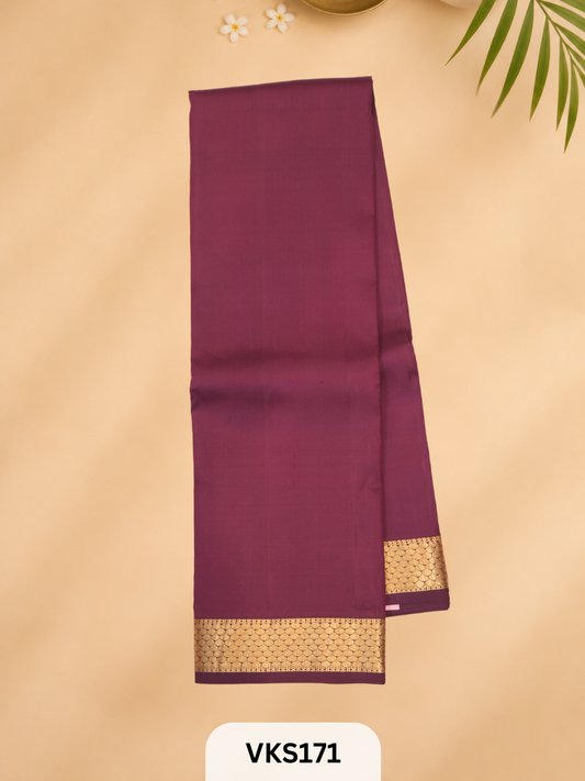 PURE KANCHIPURAM PLAIN SOFT SILK SAREE