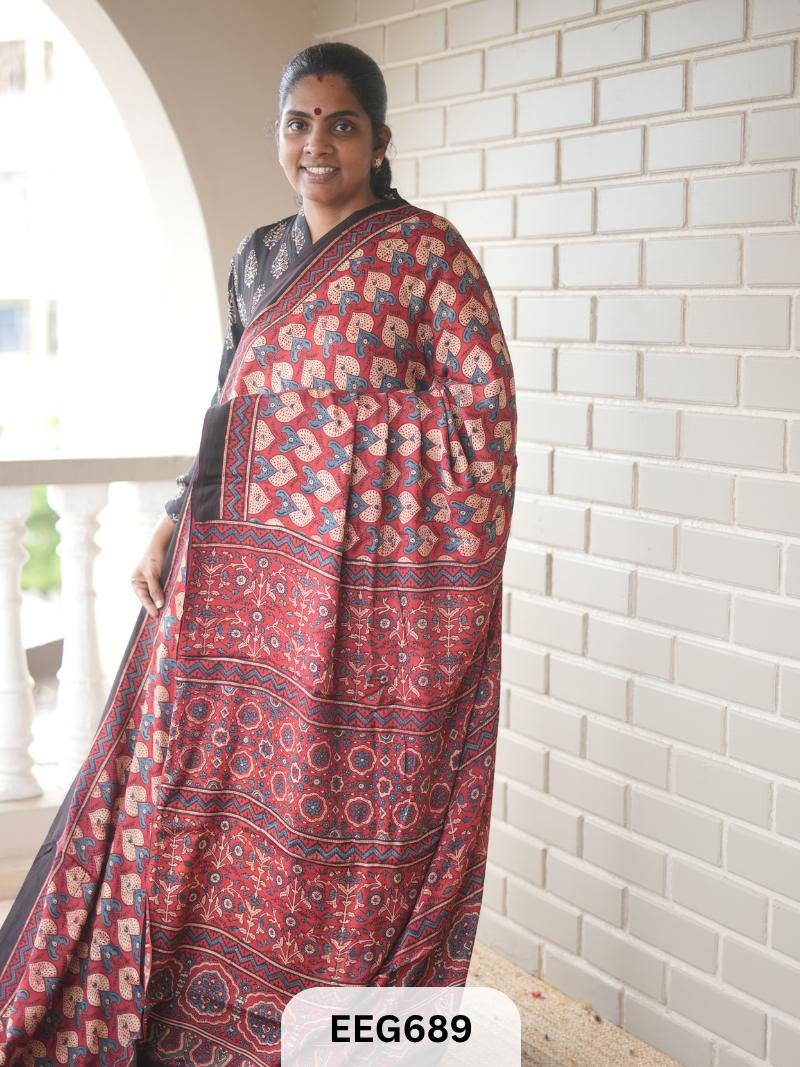 AJRAKH MODAL SAREE - JACKPOT