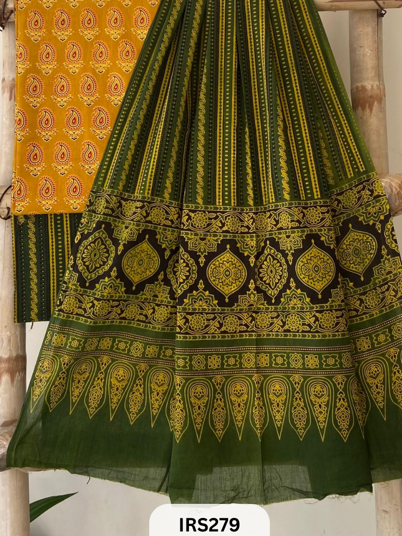 PURE COTTON FABRIC WITH AJRAKH PRINT DESIGNER SALWAR SUIT WPRIITH AJRAKH NT BOTTOM