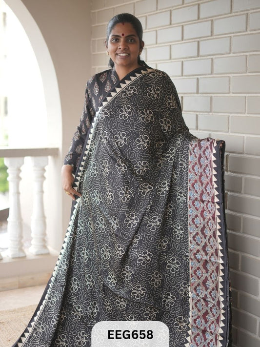 AJRAKH MODAL SAREE - JACKPOT