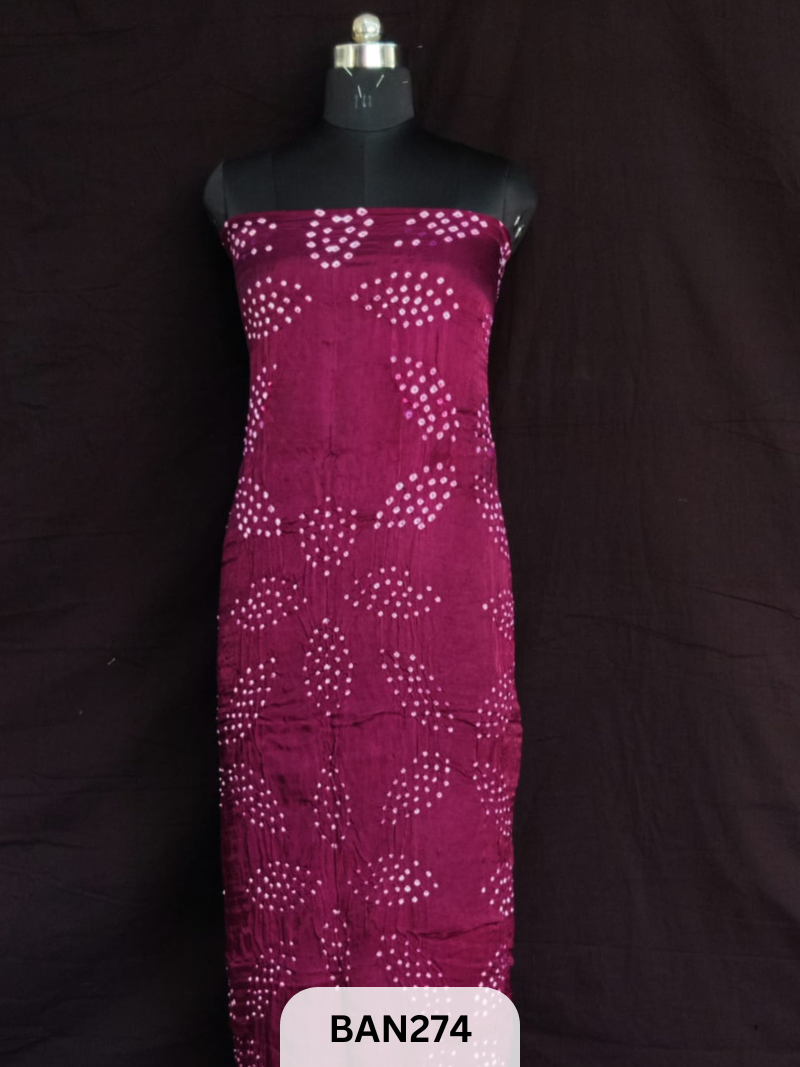 MODAL SILK UNSTITCH DESIGNER BANDHEJ KAFTAAN