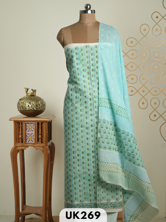 Jaipur Handblock Mulcotton 3 Pcs Salwar Set