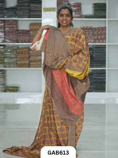 Nashpal & Pomegranate Peel Printed Modal Silk Sarees with blouse