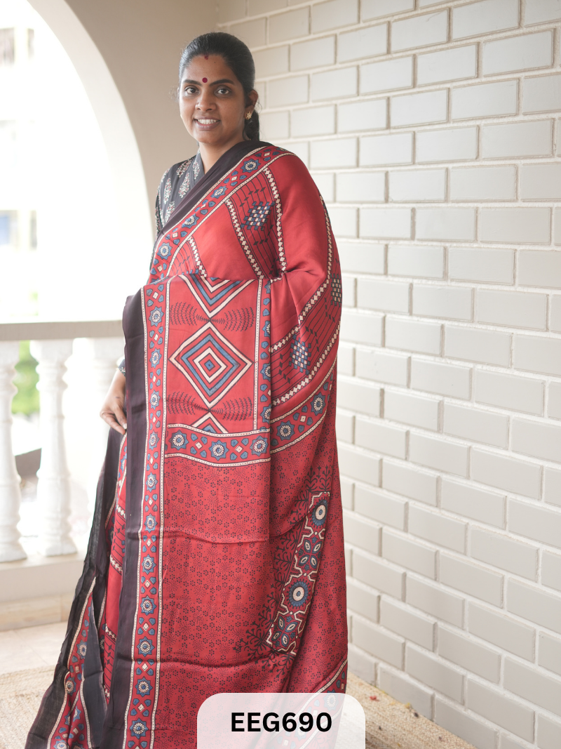 AJRAKH MODAL SAREE - JACKPOT