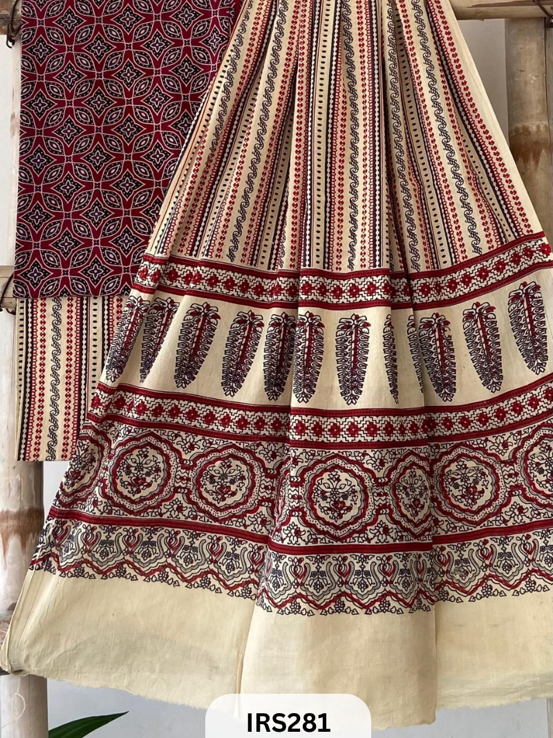 PURE COTTON FABRIC WITH AJRAKH PRINT DESIGNER SALWAR SUIT WPRIITH AJRAKH NT BOTTOM