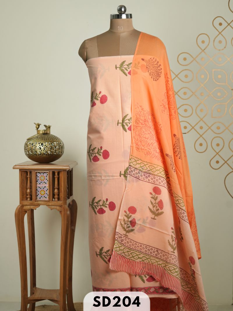 Jaipur Handblock Mulcotton 3 Pcs Salwar Set