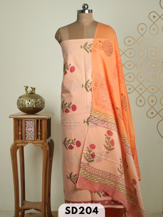 Jaipur Handblock Mulcotton 3 Pcs Salwar Set