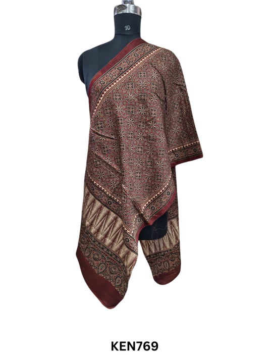 MASHRUSILK VEGETABLE DYE STOLES - LENGTH 2.15 MTR WIDTH 22
