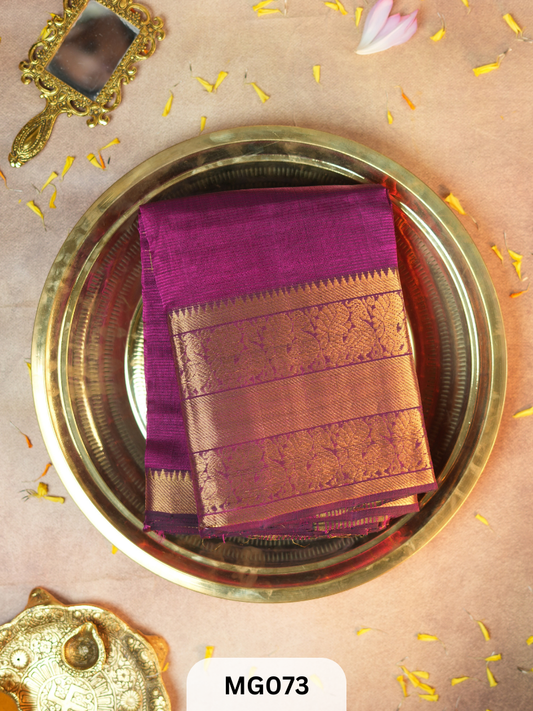 Handloom Mangalgiri pattu saree with Kanchi border