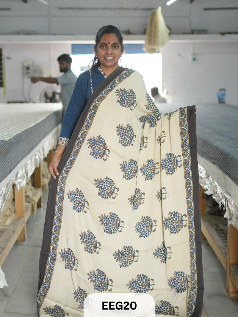 AJRAKH MODAL SAREE