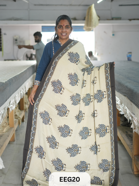 AJRAKH MODAL SAREE