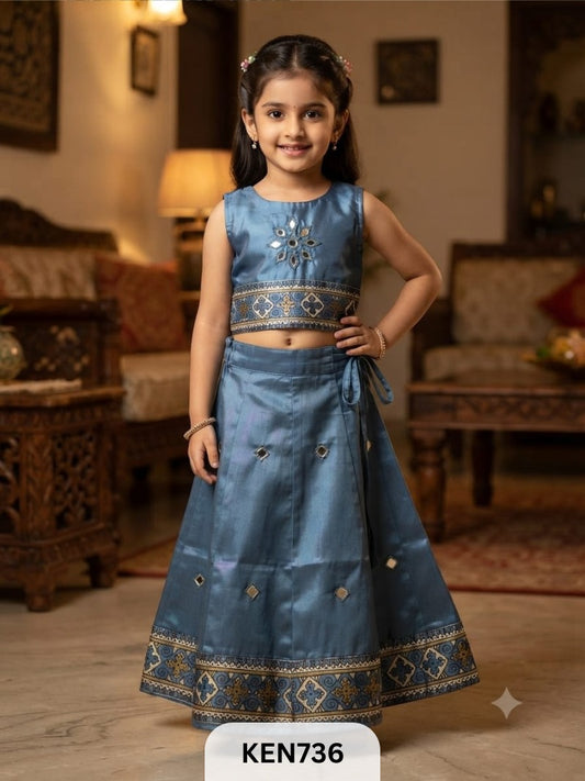 MASHRU MIRRORWORK KIDS CHANIYA CHOLI