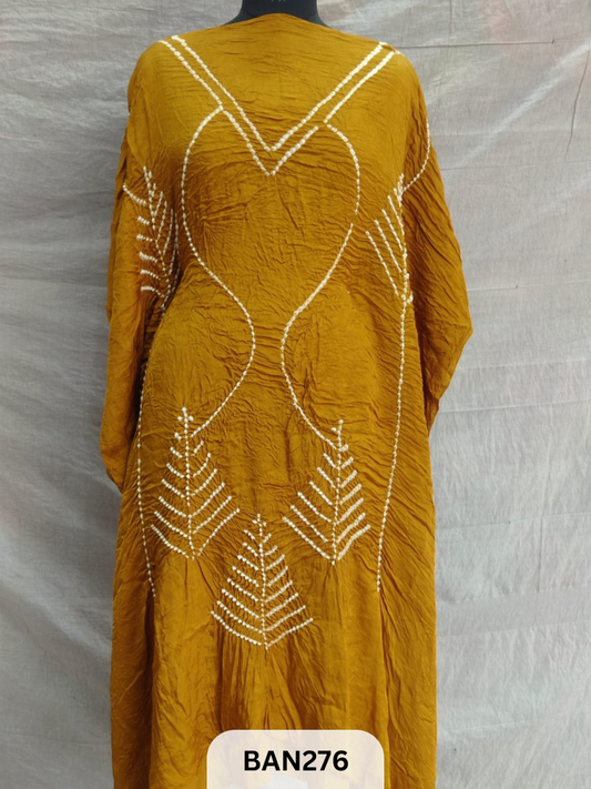 MODAL SILK UNSTITCH DESIGNER BANDHEJ KAFTAAN