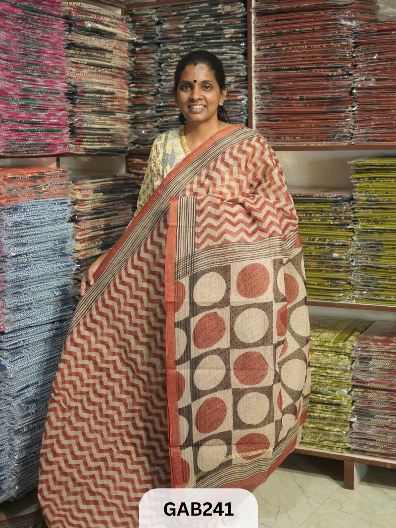 HANDBLOCK PRINT KOTA DORIA SAREE