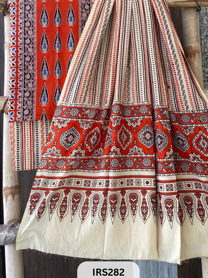 PURE COTTON FABRIC WITH AJRAKH PRINT DESIGNER SALWAR SUIT WPRIITH AJRAKH NT BOTTOM