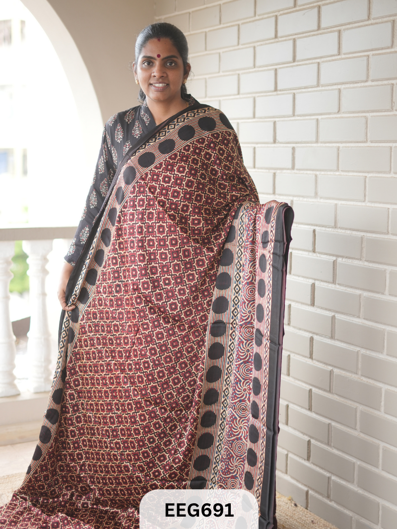 AJRAKH MODAL SAREE - JACKPOT