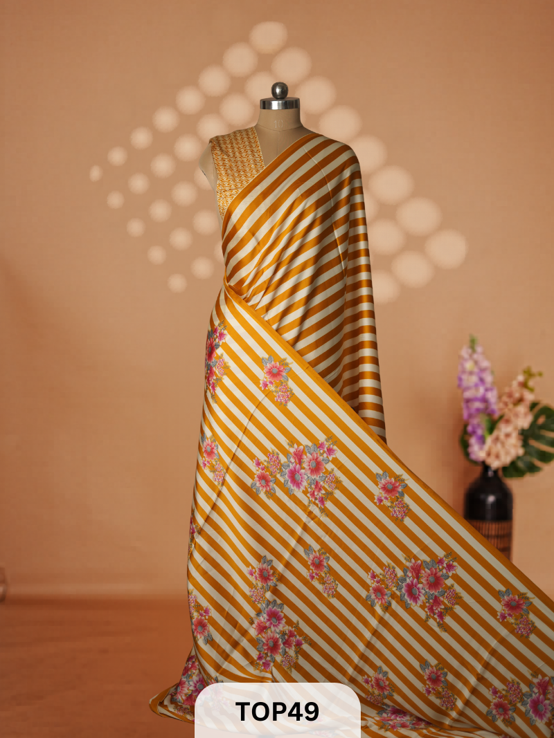 Bishnupur Inspired - AJRAKH SATIN CREPE SAREE