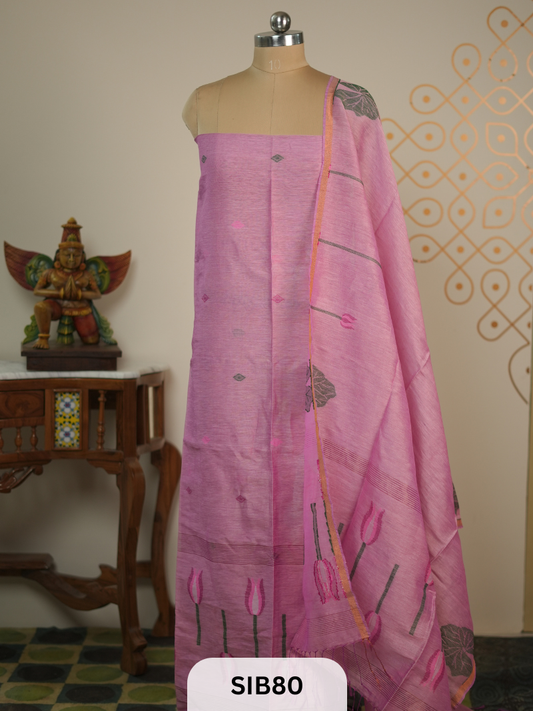 HANDLOOM LINEN JAMDHANI SALWAR | 2 PCS SUIT