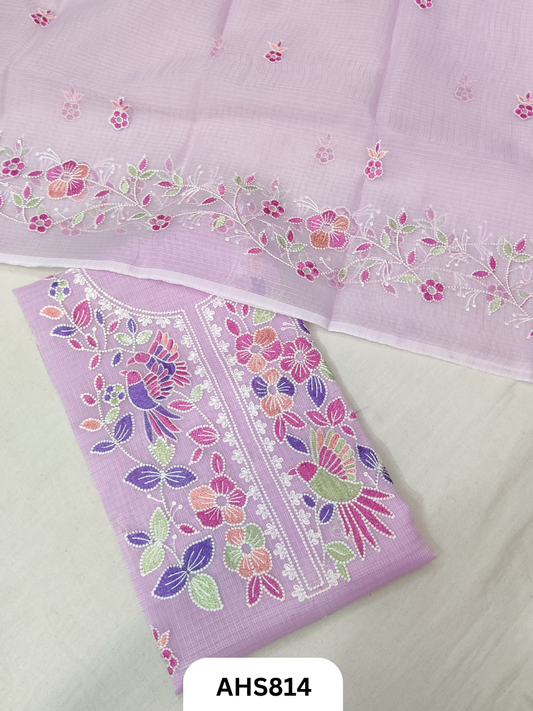Kota Doria Premium Embroidery Work - Top and Duptta 2.5mtr
