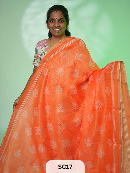 KOLLAM PRINT LINEN COTTON SAREE