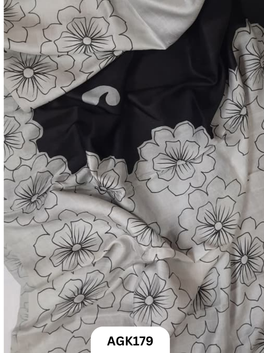 Murshidabad Silk 4Ply Hand Printing Work