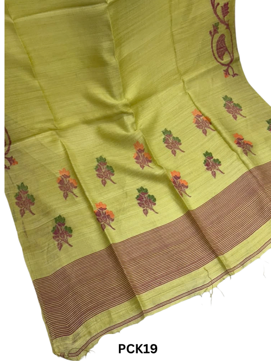 Pure Handloom Matka Handweaving Jamdani Motifs  Saree