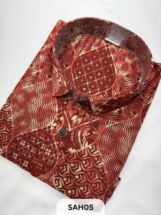 PRINTED MENS HALF SLEEVES SHIRTS WITH SINGLE POCKET