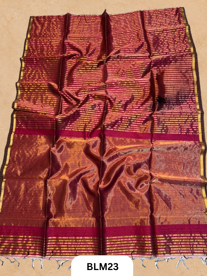 Maheshwari Tissue Stripe Saree