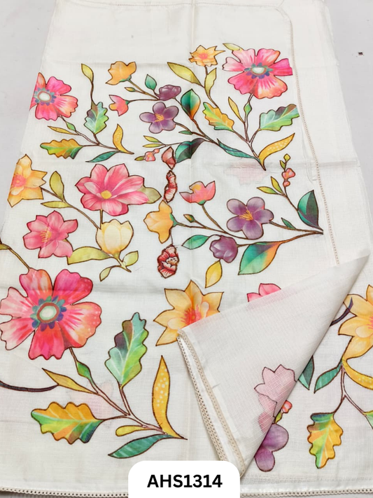Soft Silk Kota Patch Work Saree With Blouse