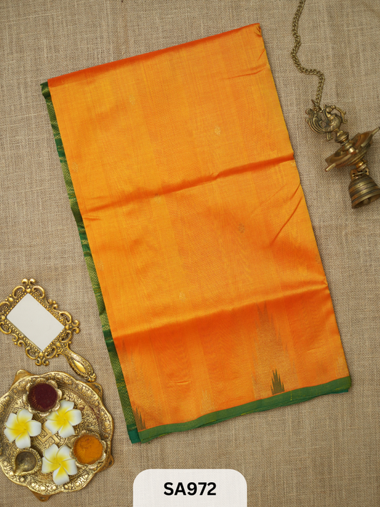 PURE HANDLOOM SILK COTTON SAREE | TEMPLE BORDER