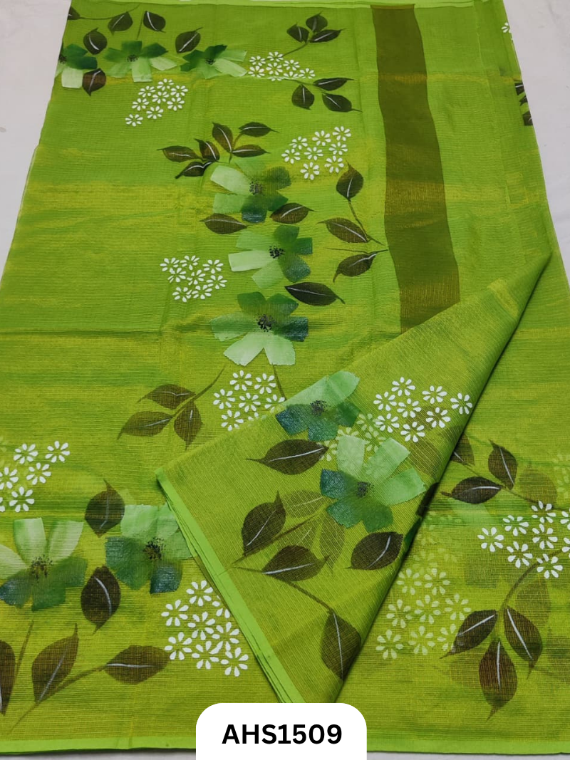 Pure Kota Cotton Tissue Brush Paint Saree