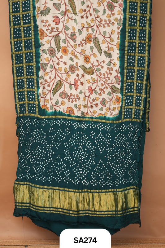 BANDHANI GARCHOLA SAREE | FLORAL DESIGN