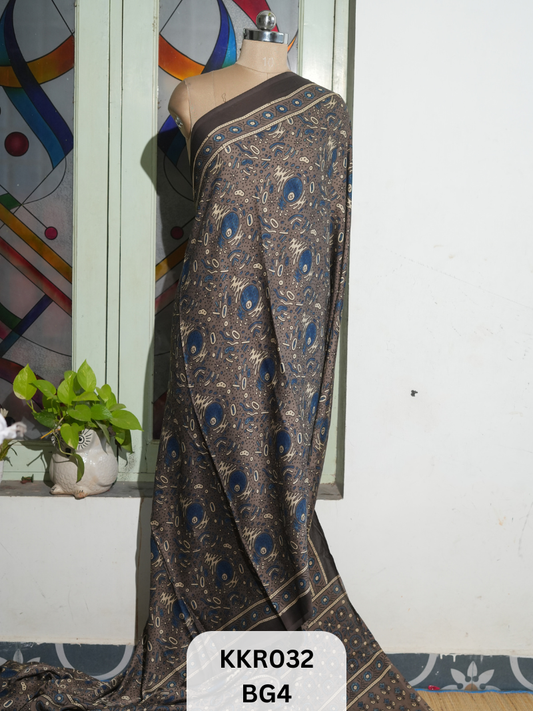 AJRAKH MODAL SAREE | BLOCK PRINT