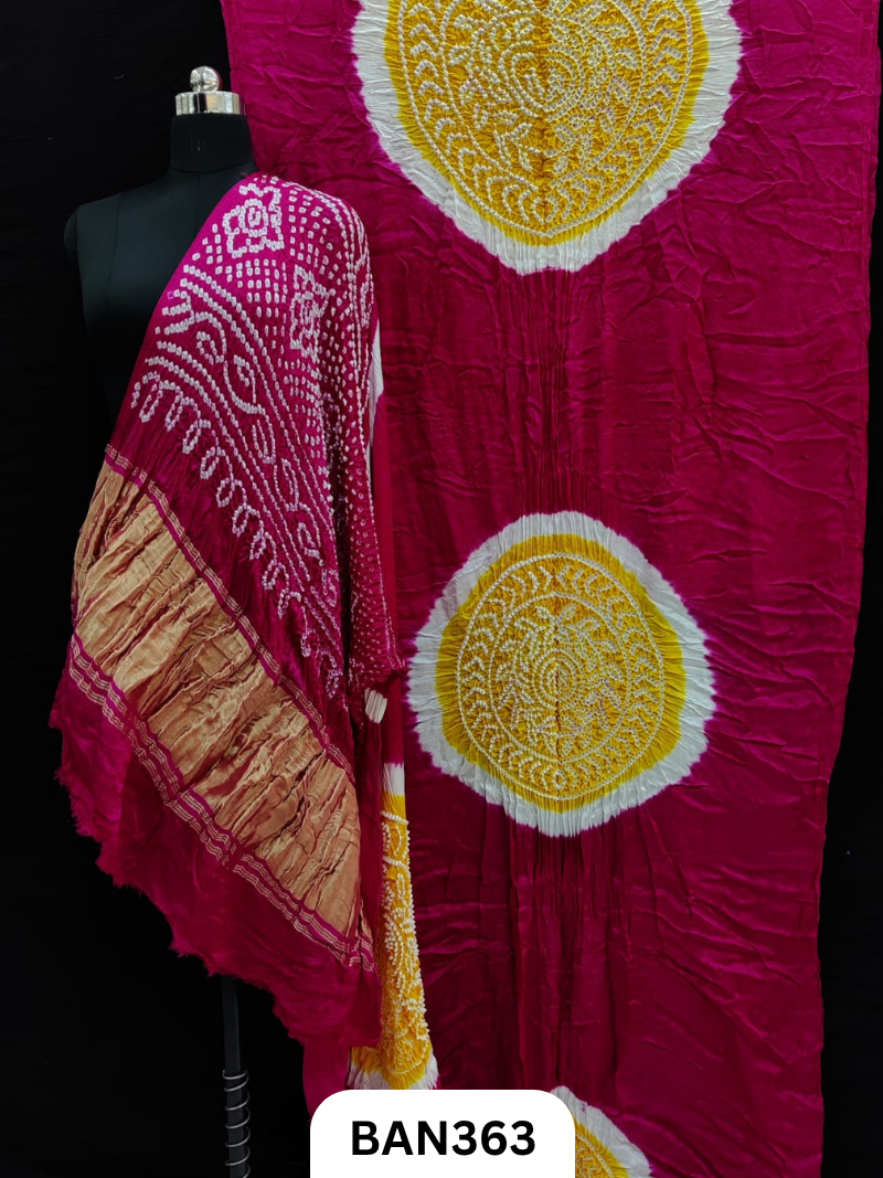 Semi Gaji Silk Tissue Pallu 4 Gul with 3D Dyeing Saree